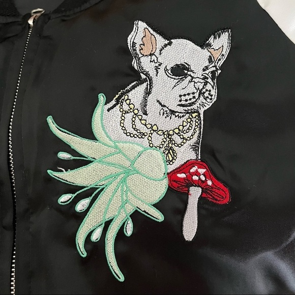 FRENCH BULLDOG sz S SUKAJAN Jacket Souvenir Black White Long Sleeve Zipper - Picture 7 of 7